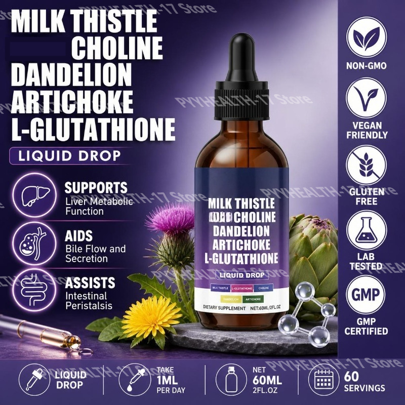Herbal Wellness Drops - Googeer Milk Thistle Liquid Drops Choline
