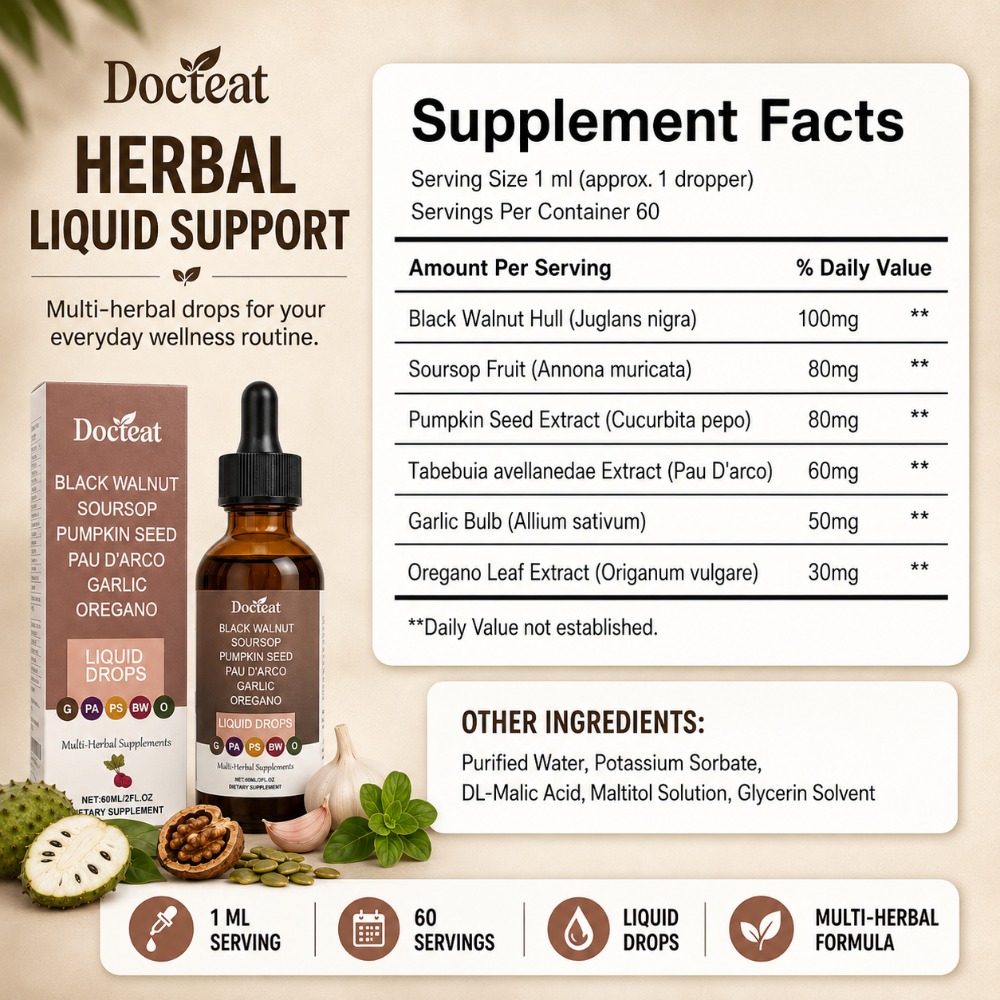 Docteat Black Walnut Soursop L - Herbal Wellness Drops ulasan dan harga
