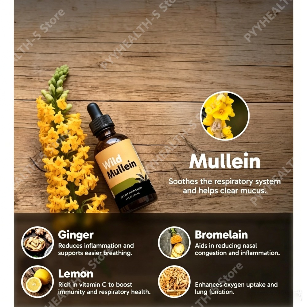 Wild Mullein Leaf Drops with G - Herbal And Wellness ulasan dan harga