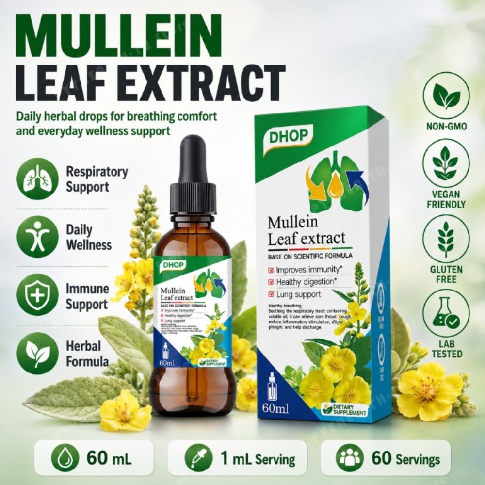 Mullein Leaf Extract Drops 60m - Herbal And Wellness ulasan dan harga