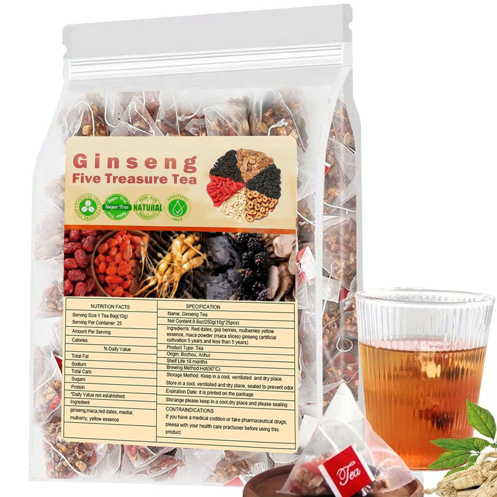 Ginseng Five Treasures Tea Kid - Herbal And Wellness ulasan dan harga