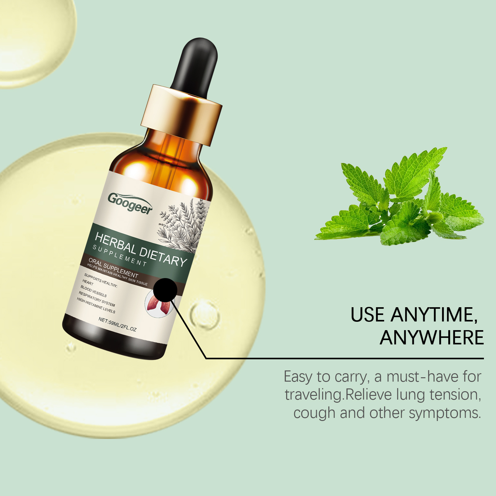 Peppermint Herbal Drops Suppor - Herbal Wellness Drops ulasan dan harga